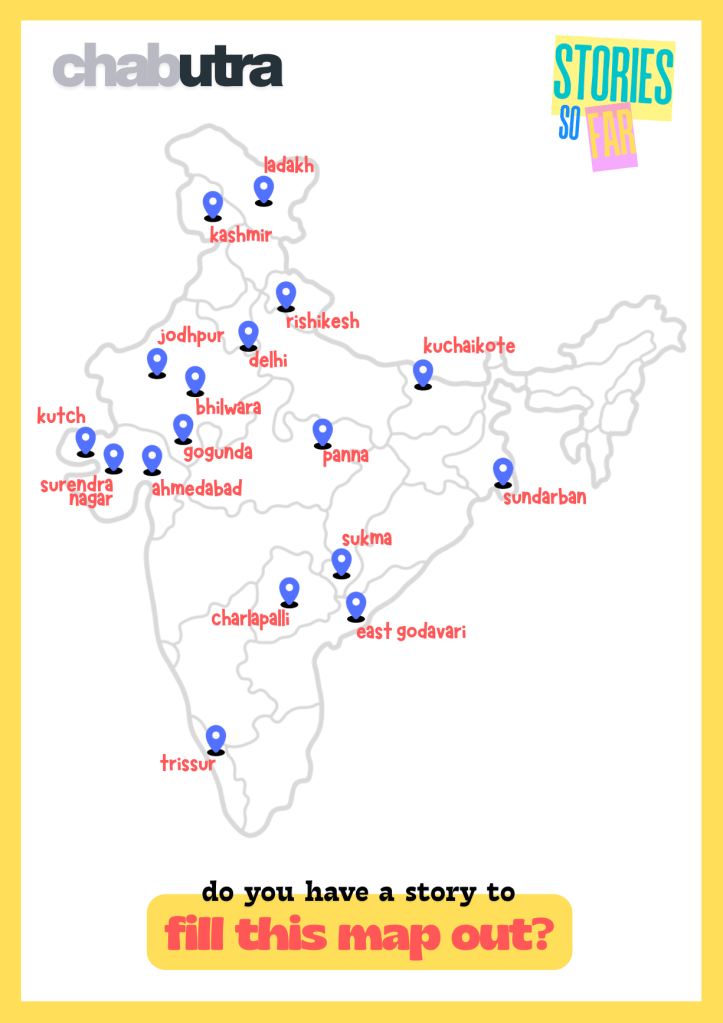 A map of India with pins in various locations where we already have written a story about.